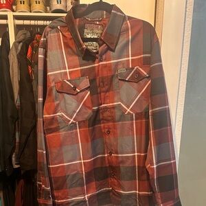 Dixxon 2XL Brick city Red and Black Plaid Shirt worn 1 time